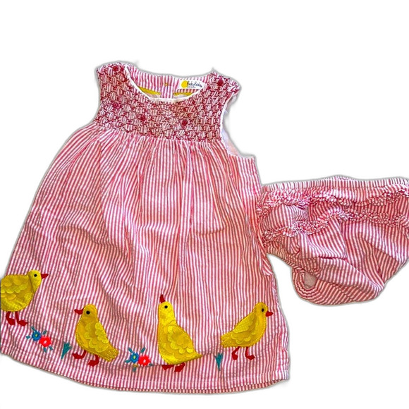 Baby Boden Seeresucker Chick Dress & Ruffled Bloomer (6-12 Months) - Picture 1 of 7